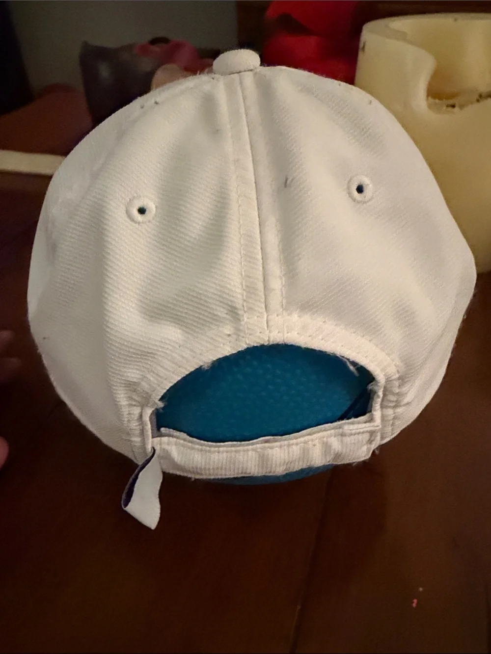 adidas Kids White Cap with Blue Logo